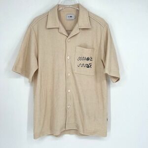 NN07‎ No Nationality Julio Shirt Mens M Beach Boho Casual Vacation Embroidered